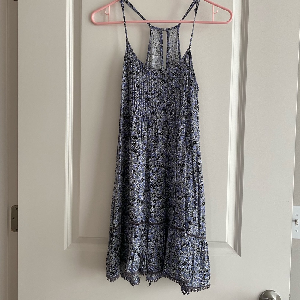 Blue floral print sundress